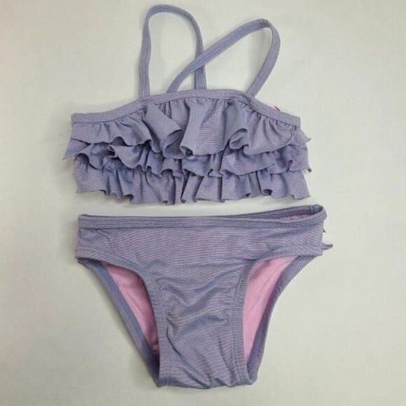 Toddler Girls 2pc Ruffle Bikini Swim Set - Cat & Jack Purple 12M - Picture 1 of 2